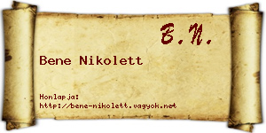Bene Nikolett névjegykártya